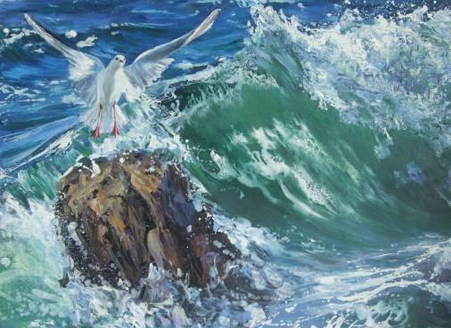 Painting «Tidal bore», oil, canvas. Painter Samoilyk Olena. Buy painting