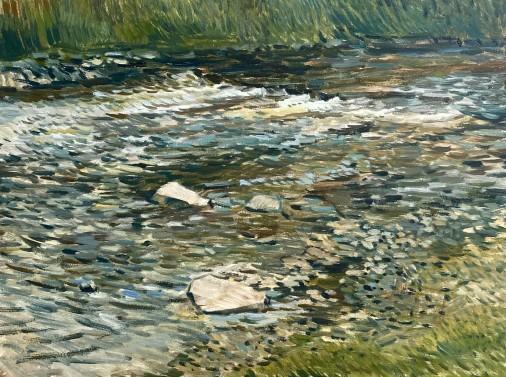 Painting «Opir river. Slavsko, Lviv region», oil, canvas. Painter Ovchynnikov Oleksii. Buy painting