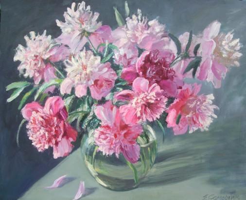 Painting «Peonies in a bouquet», oil, canvas. Painter Samoilyk Olena. Buy painting