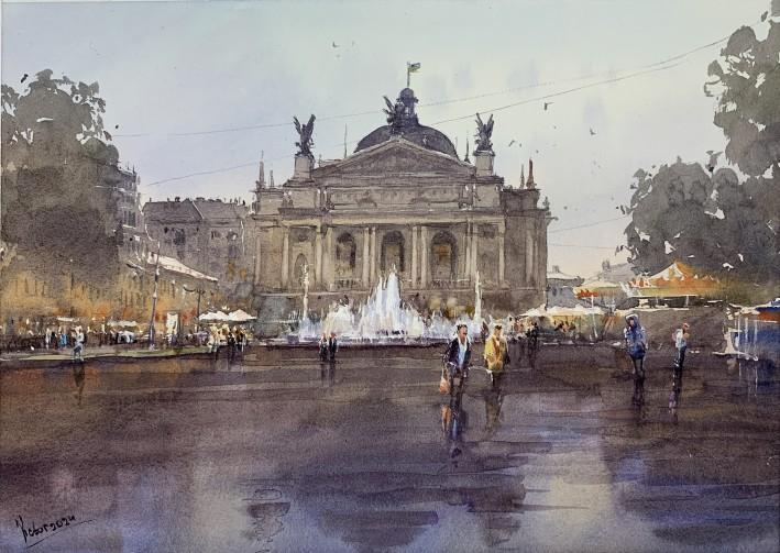 Painting “ Opera and Ballet Theater in Lviv“