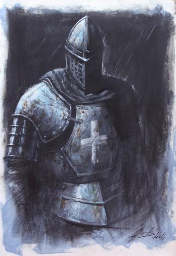 Painting «Knight 3», acrylic, gouache, pastel, paper. Painter Dobrodii Oleksandr. Buy painting