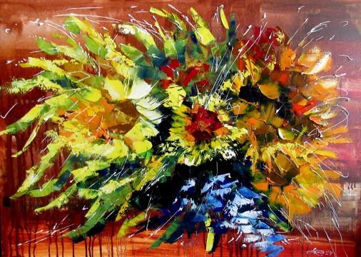 Painting «Bouquet. Sunflowers», oil, canvas. Painter Kolos Anna. Buy painting