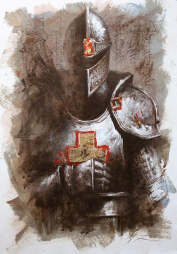 Painting «Knight6», acrylic, gouache, pastel, paper. Painter Dobrodii Oleksandr. Buy painting