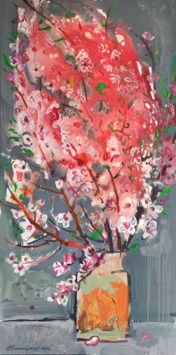 Painting «Peach branch», acrylic, canvas. Painter Makedonskyi Pavlo. Buy painting