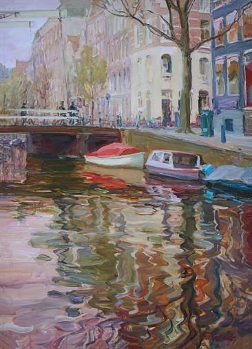Painting «Amsterdam. Channel», oil, canvas. Painter Tytenko Panas. Buy painting