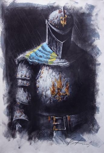 Painting «Knight 7», acrylic, gouache, pastel, paper. Painter Dobrodii Oleksandr. Buy painting