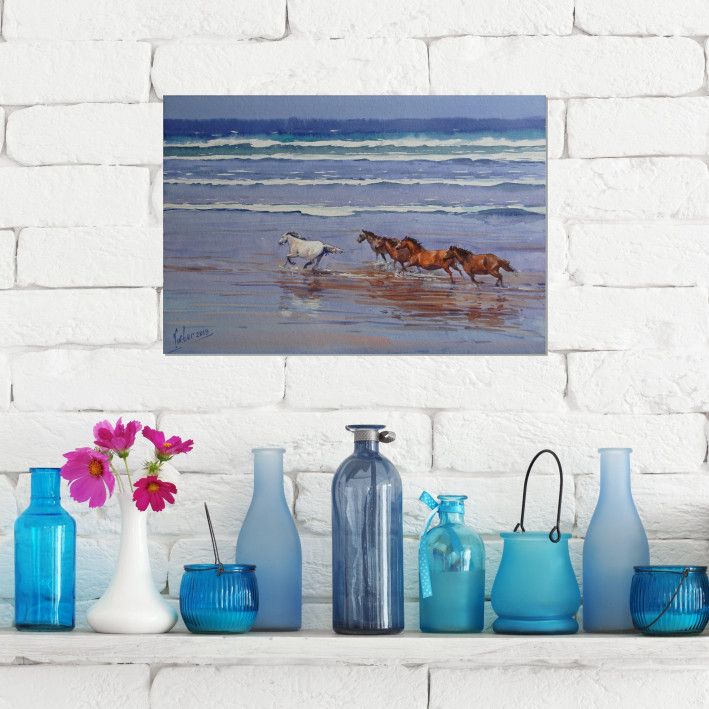 Painting “Horses by the ocean”-4