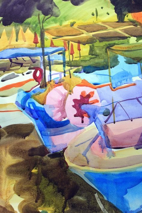 Картина “Рыбацкие лодки”-6