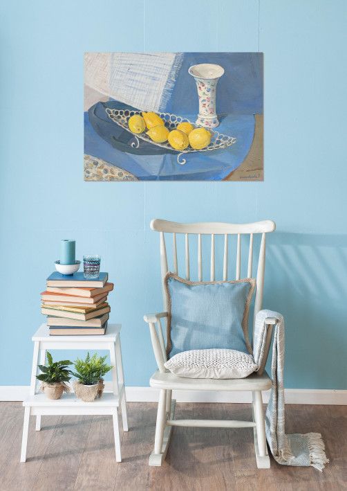 Картина “Лимоны на голубом”-5