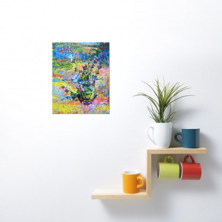 Картина “Разноцветный натюрморт с полевыми цветами”-3