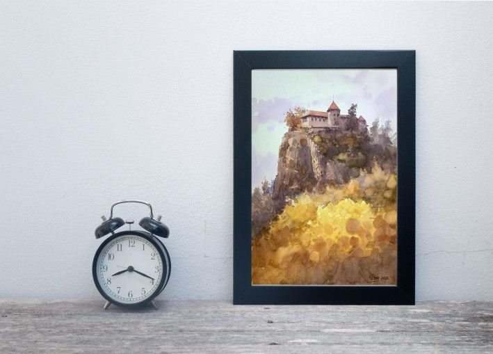 Картина “Замок на озере Блед, Словения”-4