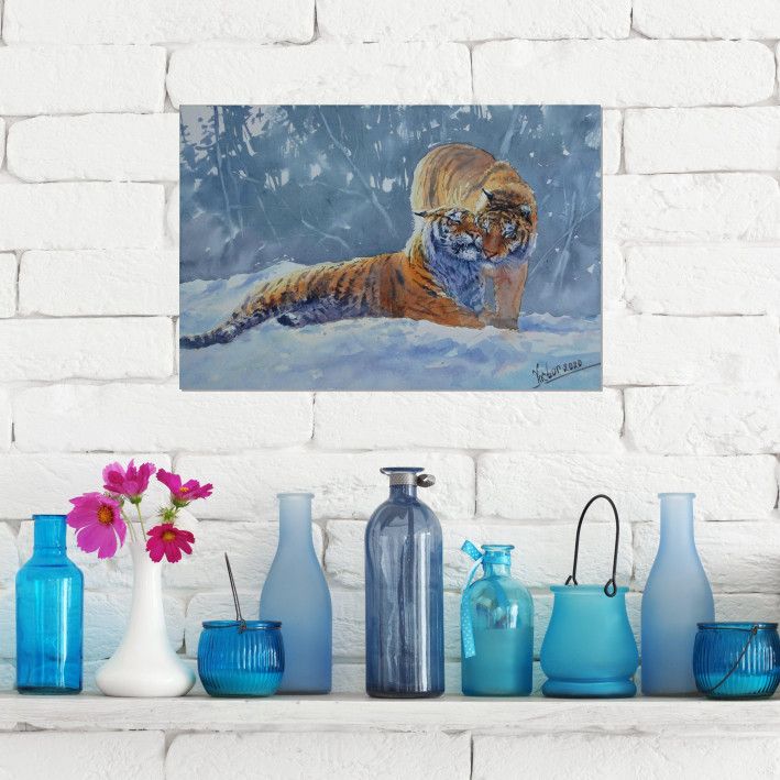 Картина “Тигры на снегу”-4
