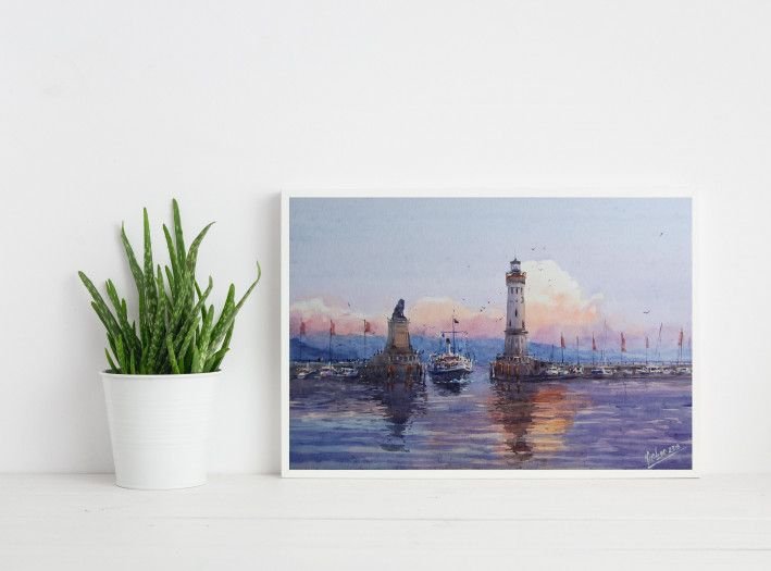 Painting “Lighthouse sunset”-2