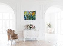 Картина “Пейзаж с квітами. Лілії, ромашки та польові квіти”-3