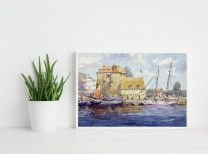 Картина “Човни, місто у Франції”-2