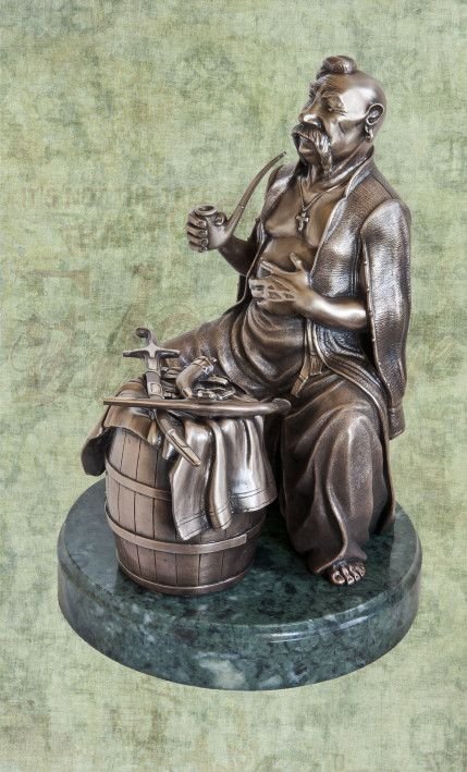 Скульптура «Казак на отдыхе», бронза. Скульптор Цидилин Анатолий. Продана