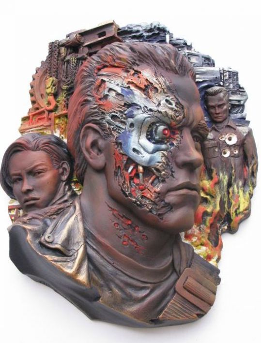 Sculpture «Terminator», mixed media, marble. Скульптор Vasylchenko Andrii. Buy sculpture