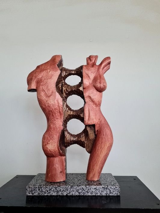 Sculpture «Genesis Human», wood, stone. Скульптор Tkachivskyi Ihor. Buy sculpture