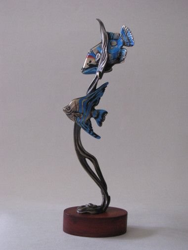 Скульптура «Скалярия», бронза, дерево. Скульптор Васильченко Андрей. Купить скульптуру