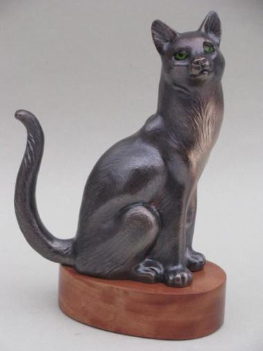 Sculpture «Cat», bronze, wood. Скульптор Vasylchenko Andrii. Buy sculpture